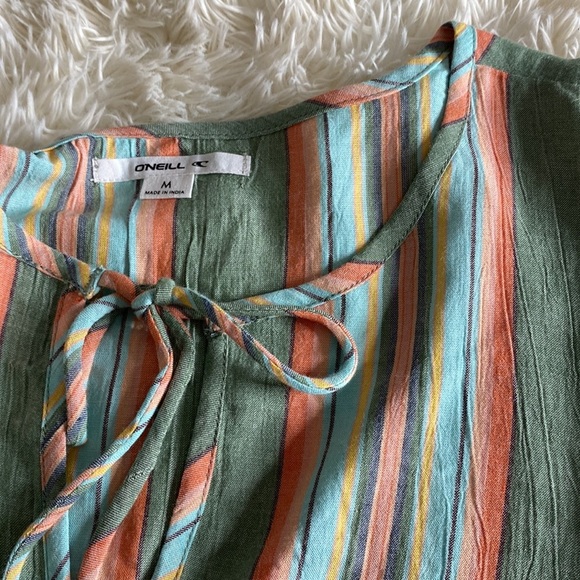 O'NEILL Rosie Long Sleeve Woven Striped Top M - Picture 7 of 9